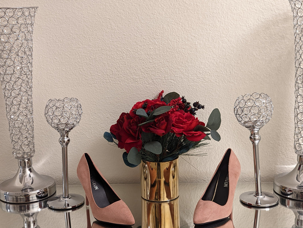 Classic Lady Pink Faux Suede Heels
