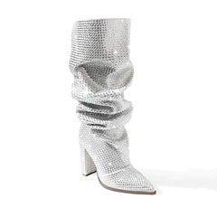 Starships Silver Beaded Boots