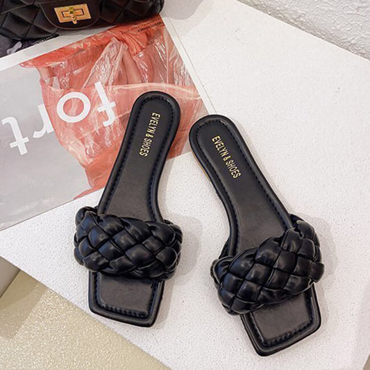 French Twist Black Sandals