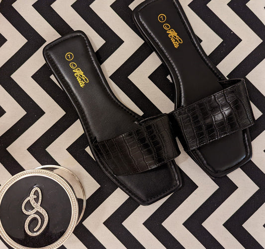 Far From Home Black Sandals